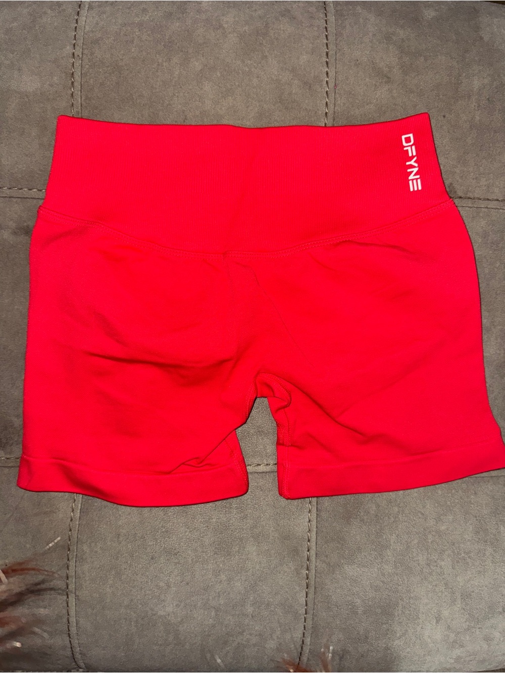 DFYNE Women's Red Performance Athletic Shorts